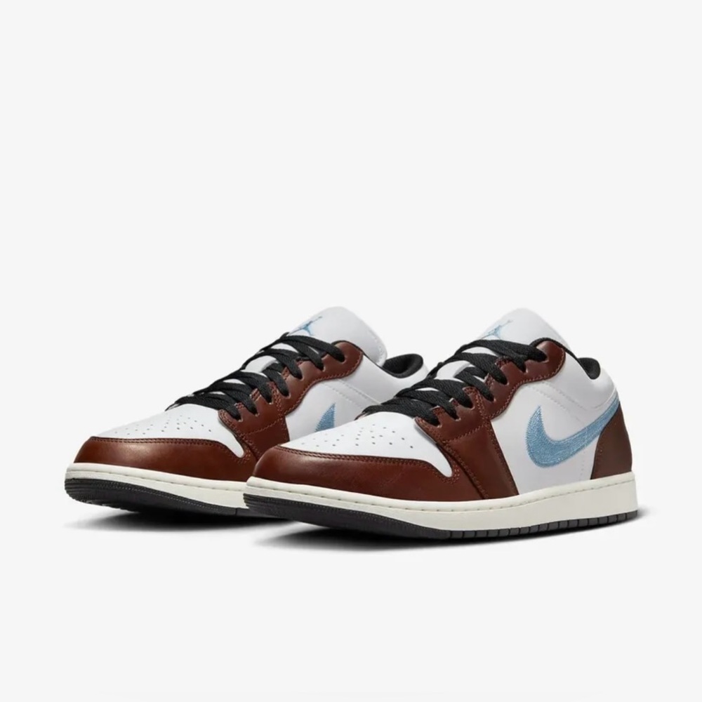 NEW Air Jordan 1 Low White Blue Mocha Brown